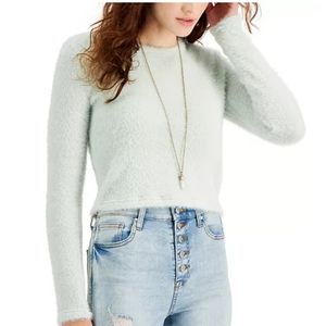 ‼️3 for $30‼️  Hooked Up Junior's Mint Green Fuzzy Crop Top